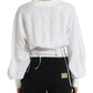 Dolce & Gabbana White Cotton Corset Cropped Long Sleeves Topclothing