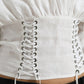Dolce & Gabbana White Cotton Corset Cropped Long Sleeves Topclothing