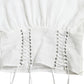 Dolce & Gabbana White Cotton Corset Cropped Long Sleeves Topclothing
