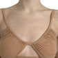 Dolce & Gabbana Brown Nylon Stretch Open Shoulder Cropped Top