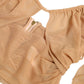 Dolce & Gabbana Brown Nylon Stretch Open Shoulder Cropped Top