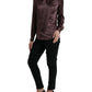 Dolce & Gabbana Brown Silk Ascot Collar Long Sleeve Blouse Top