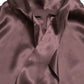 Dolce & Gabbana Brown Silk Ascot Collar Long Sleeve Blouse Top