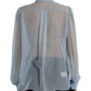 Dolce & Gabbana Blue Long Sleeves Ascot Collar Blouse Top