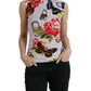 Dolce & Gabbana Multicolor Floral Padlock Butterfly Tank Top