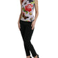 Dolce & Gabbana Multicolor Floral Padlock Butterfly Tank Top