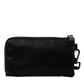 Dolce & Gabbana Elegant Black Nylon & Leather Pouch