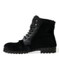 Dolce & Gabbana Elegant Black Calf Leather Lace-Up Boots