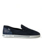 Dolce & Gabbana Elegant Blue Suede Leather Loafers