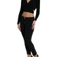 Dolce & Gabbana Black Wool V-neck Crossed Cardigan Sweater