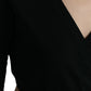 Dolce & Gabbana Black Wool V-neck Crossed Cardigan Sweater