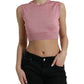 Dolce & Gabbana Pink Crew Neck Cropped Sleeveless Tank Top