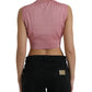 Dolce & Gabbana Pink Crew Neck Cropped Sleeveless Tank Top