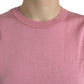 Dolce & Gabbana Pink Crew Neck Cropped Sleeveless Tank Top