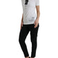 Dolce & Gabbana White Black Roses Crewneck Cotton T-shirt