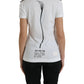 Dolce & Gabbana White Black Roses Crewneck Cotton T-shirt