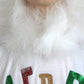 Dolce & Gabbana White Cotton Christmas Sequin Fur T-shirt