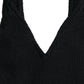 Dolce & Gabbana Black Cropped Cashmere V-neck Bustier Top