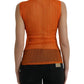 Dolce & Gabbana Orange See Through Crew Neck Blouse Tank Top