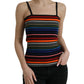 Dolce & Gabbana Multicolor Stripes Spaghetti Strap Tank Top