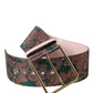 Dolce & Gabbana Multicolor Floral Jacquard Lurex Gold Buckle Belt