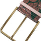 Dolce & Gabbana Multicolor Floral Jacquard Lurex Gold Buckle Belt