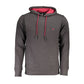 U.S. Grand Polo Chic Gray Hooded Sweatshirt with Embroidery Detail