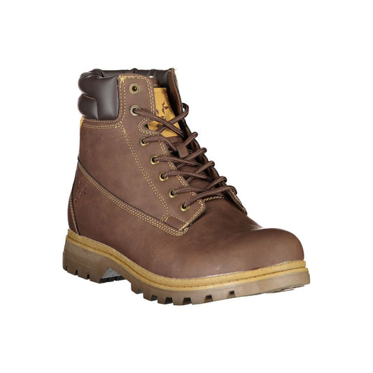 Carrera Elegant Brown Lace-Up Boots with Contrast Detail