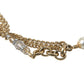 Dolce & Gabbana Blue Braided Gold Brass Chain Waist Belt