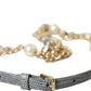 Dolce & Gabbana Blue Braided Gold Brass Chain Waist Belt