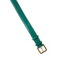 Dolce & Gabbana Elegant Green Leather Neck Band