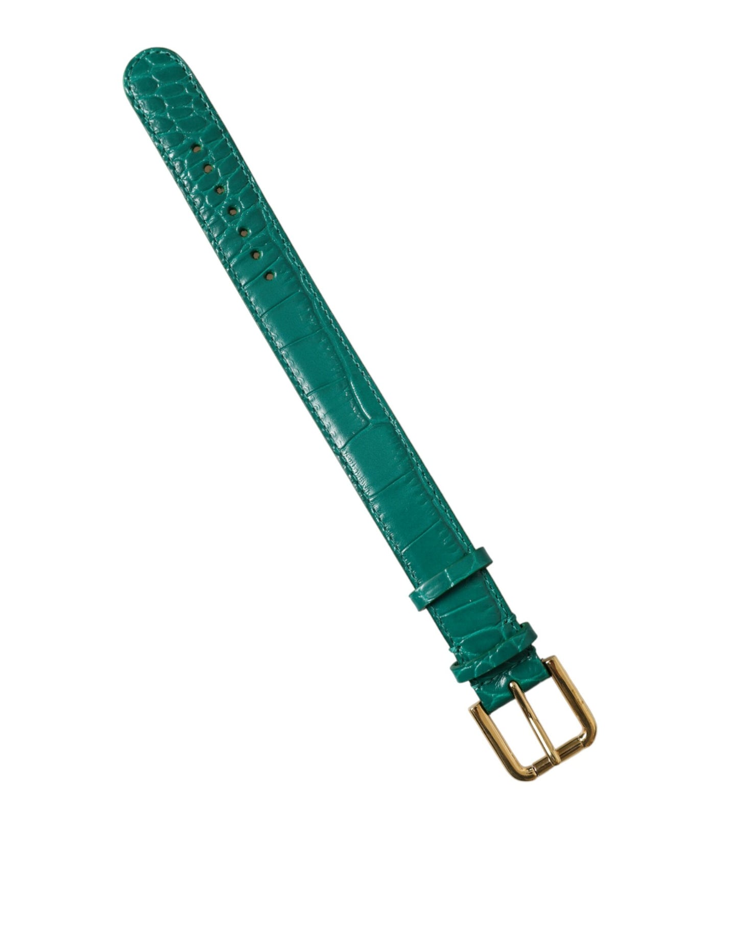 Dolce & Gabbana Elegant Green Leather Neck Band