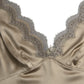 Dolce & Gabbana Brown Lace Trim V-neck Sleeveless Tank Top