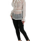 Dolce & Gabbana White Silk Long Sleeves Ascot Collar Top