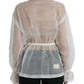 Dolce & Gabbana White Silk Long Sleeves Ascot Collar Top