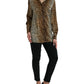Dolce & Gabbana Brown Leopard Print Long Sleeves Blouse Top