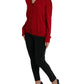 Dolce & Gabbana Red Wool V-neck Buttoned Cardigan Sweater