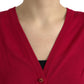 Dolce & Gabbana Red Wool V-neck Buttoned Cardigan Sweater