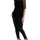 Dolce & Gabbana Black Floral Lace Short Sleeves Blouse Top