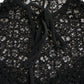 Dolce & Gabbana Black Floral Lace Short Sleeves Blouse Top