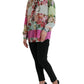 Dolce & Gabbana Multicolor Floral Patchwork Ascot Collar Top