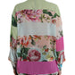 Dolce & Gabbana Multicolor Floral Patchwork Ascot Collar Top