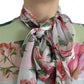 Dolce & Gabbana Multicolor Floral Patchwork Ascot Collar Top