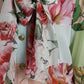 Dolce & Gabbana Multicolor Floral Patchwork Ascot Collar Top