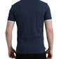 Dolce & Gabbana Blue Crown Patch Cotton Collared Men Polo T-shirt