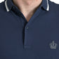 Dolce & Gabbana Blue Crown Patch Cotton Collared Men Polo T-shirt