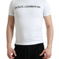 Dolce & Gabbana White Logo Print Cotton Crew Neck T-shirt
