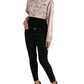 Dolce & Gabbana Pink Cotton Stretch Collared Cropped Jacket