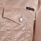 Dolce & Gabbana Pink Cotton Stretch Collared Cropped Jacket