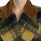 Dolce & Gabbana Yellow Checkered Long Sleeve Coat Jacket